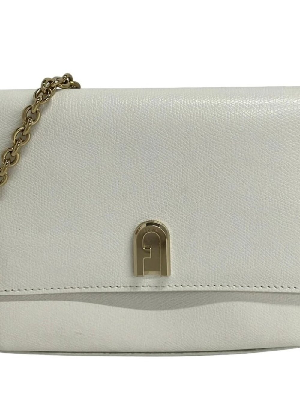 FURLA Primula White Leather Shoulder Bag